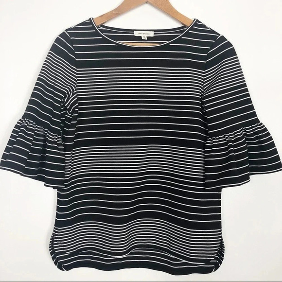 Max Studio | Striped Bell Sleeve Top - Picture 3 of 8